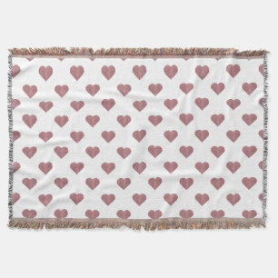 Cobertor Fundo Branco dos Corações Dourados com Rosa de bri
