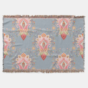 Cobertor Fundo da Pena de Peacock Oriental Paisley