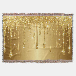Cobertor Fundo de gotejamento com brilho dourado cintilante