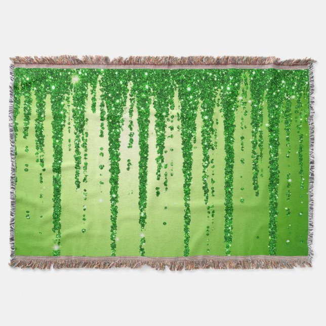 Cobertor Fundo de gotejamento com brilho verde (Frente)