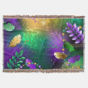 Cobertor Fundo márdi iridescente com miçangas