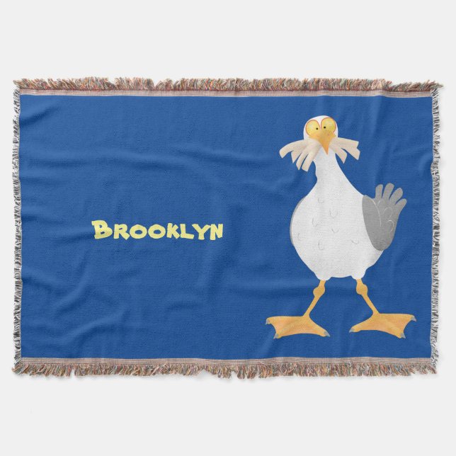 Cobertor Gaivota engraçada com desenho francês (Frente)