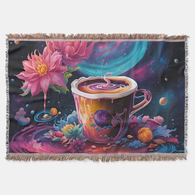 Cobertor Galaxy Garden Coffee Art (Frente)
