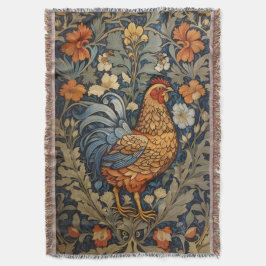 Cobertor Galinha Elegante William Morris Inspirou Floral