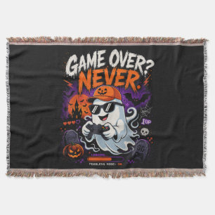 Cobertor Game Over Nunca Divertido Fantasma de Halloween pa