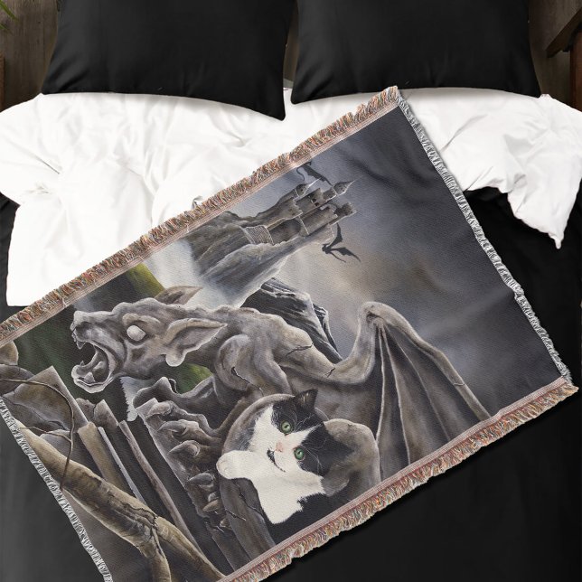 Cobertor Gargoyle branco preto (Criador carregado)