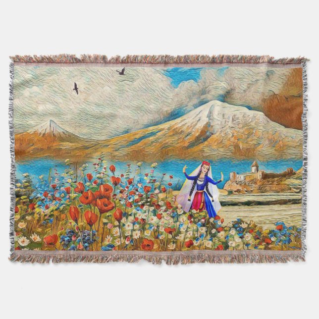 Cobertor Garota Flor  (Frente)