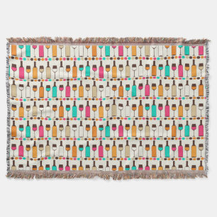 Cobertor Garrafas e vidros de vinho retros