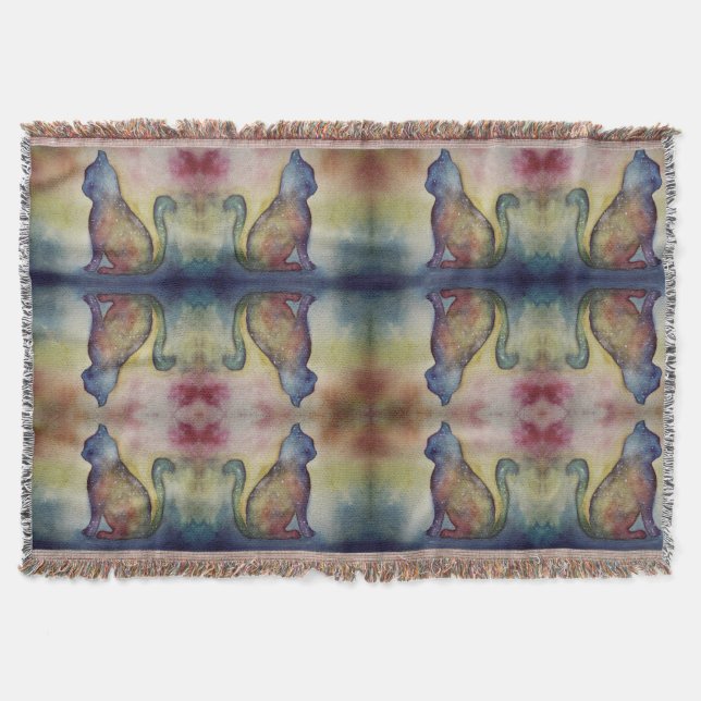 Cobertor Gato de Aquarela (Frente)