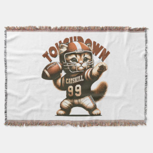 Cobertor Gato de Futebol Americano - Touchdown Purrfeição