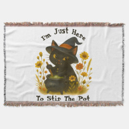 Cobertor Gato de Halloween - Só estou aqui para agitar o Po