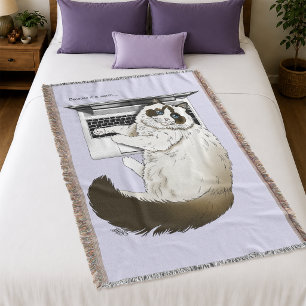 Cobertor Gato Felpudo Ragdoll Lavanda Laptop Engraçado