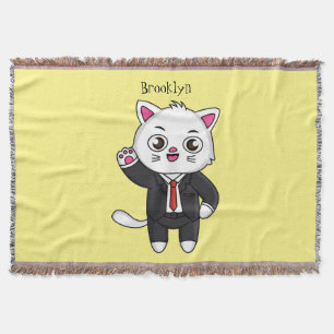 Cobertor Gato gatinho bonito em desenho animado