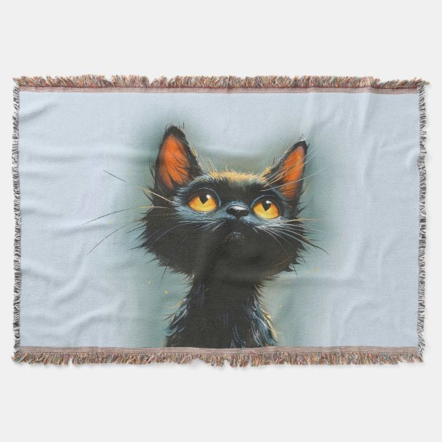Cobertor Gato Preto Encantado (Frente)