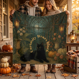 Cobertor Gato Preto Vitoriano Ornamentado | Curiosidade Usa