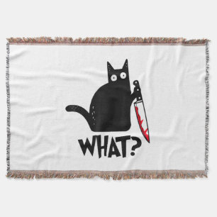 Cobertor Gato Que_ Engraçado Gato Preto