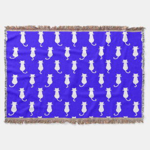 Cobertor Gatos Divertidos Para Sempre Azul Real Caprichoso