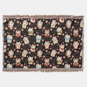 Cobertor Gatos Sortudos Maneki Neko Padrão