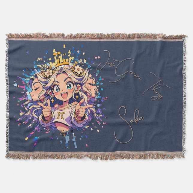 Cobertor Gemini Sweet 16 Custom Name Blanket (Frente)