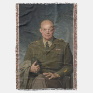 Cobertor General Dwight Eisenhower 5 Star - Retrato Pintado