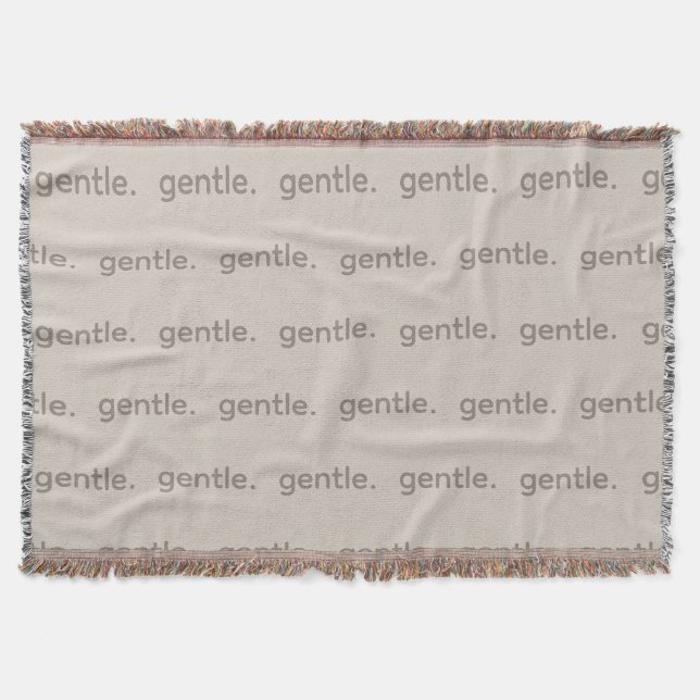 Cobertor Gentle Repeated Word Pattern Cozy, Calm & Soft  (Frente)