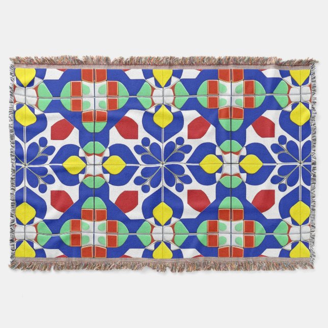 Cobertor Geometria Floral Brilhante para Vida Moderna (Frente)