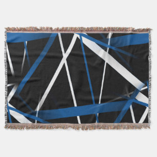 Cobertor Geometria Urbana Preto Branco Azul