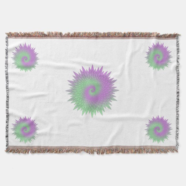 Cobertor Geometric Purple and Green (Frente)