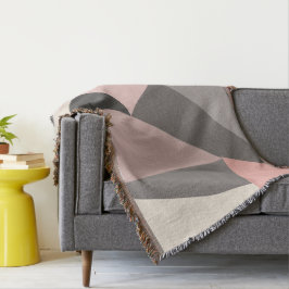 Cobertor Geométrico Moderna do século Médio rosa e Cinza