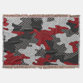 Cobertor Georgia Red & Black Bulldog Spirit Camo