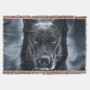 Cobertor German shepherd Preto
