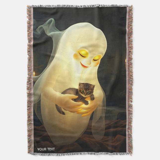 Cobertor Ghost Kitten Candles Fantasy (Frente Vertical)
