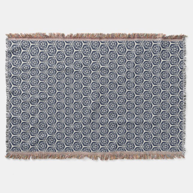 Cobertor Gilded Garden Lattice - Flor de Meia-Noite (Frente)