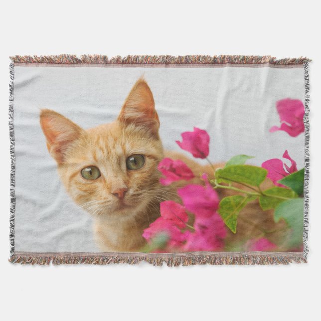 Cobertor Ginger Kitten Cute Observando (Frente)