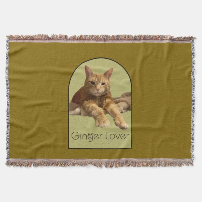 Cobertor Ginger Lover Yellow Brown Throw Blanket (Frente)