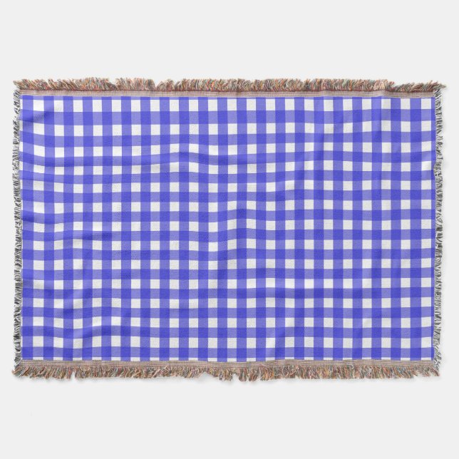 Cobertor Gingham azul-real (Frente)