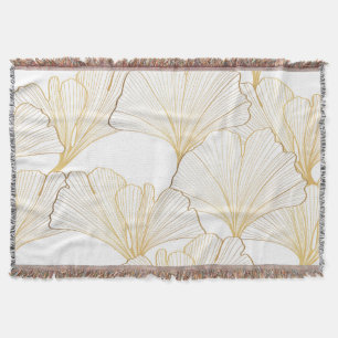 Cobertor Ginkgo Dourado: Esquema de Folha Luxuosa