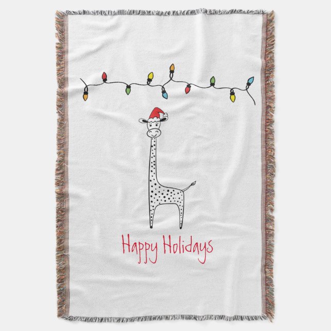 Cobertor Girafa de Natal Whimsical (Frente Vertical)