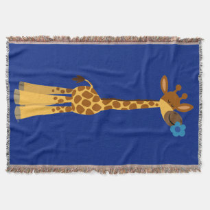 Cobertor Girafa E Flor De Cartoons Bons