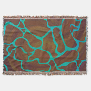 Cobertor Giraffe Brown e Teal Impressão