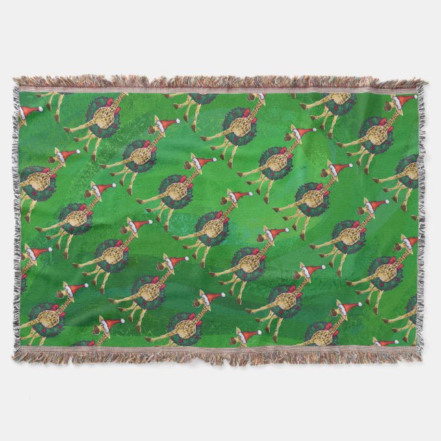 Cobertor Giraffe Christmas Throw (Frente)