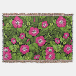 Cobertor Glória da manhã em rosa e verde