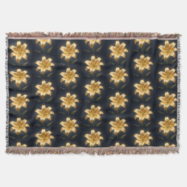 Cobertor Glowing golden lily flower (Frente)