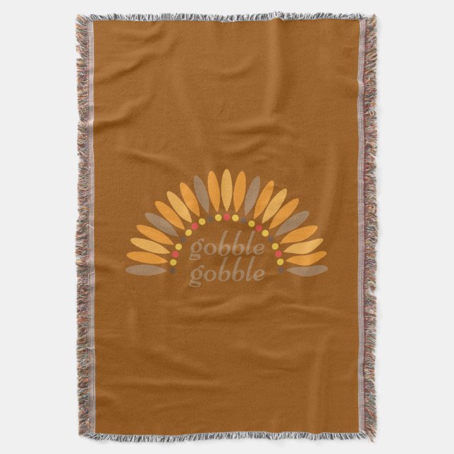 Cobertor Gobble Gobble - Castanho de Ação de Graças (Frente Vertical)