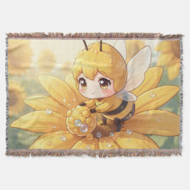 Cobertor Golden Bumblebee in Bloom Dance.1