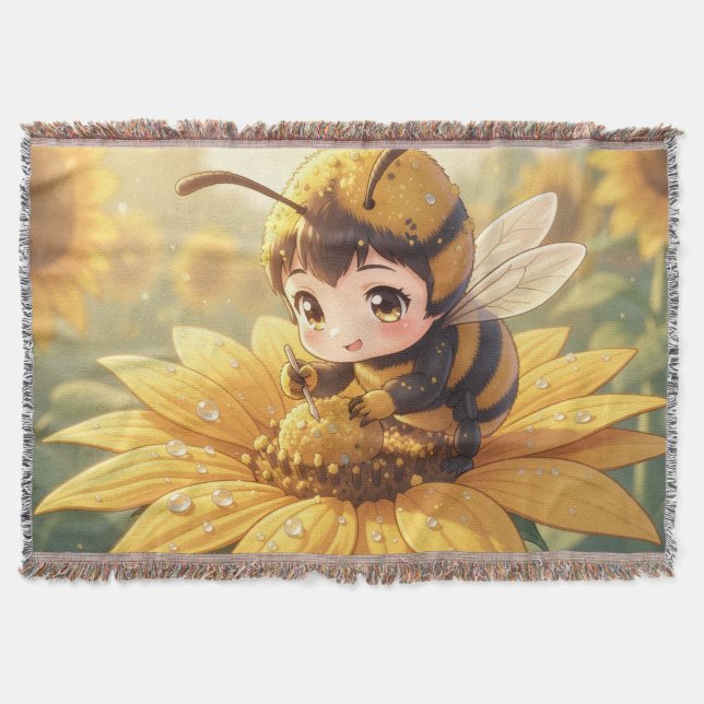 Cobertor Golden Bumblebee in Bloom Dance.3 (Frente)