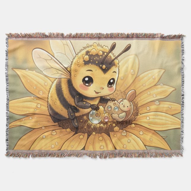 Cobertor Golden Bumblebee in Bloom Dance.4 (Frente)