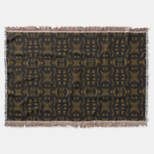Cobertor Golden Obsidian Tribal Ikat Pattern