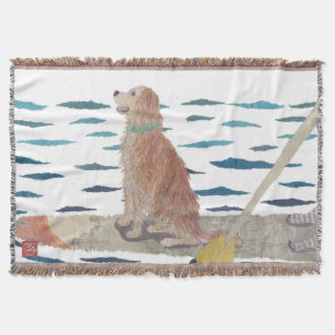 Cobertor Golden retriever, cão da praia