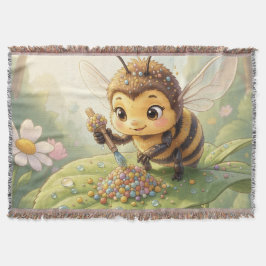 Cobertor Goldene Hummel im Blütentanz.2